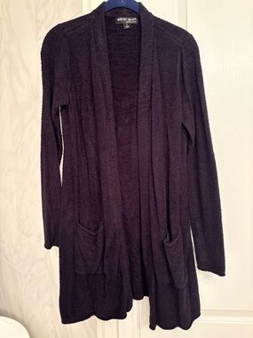 Barefoot Dreams Plush Open-Front Cardigan - Black